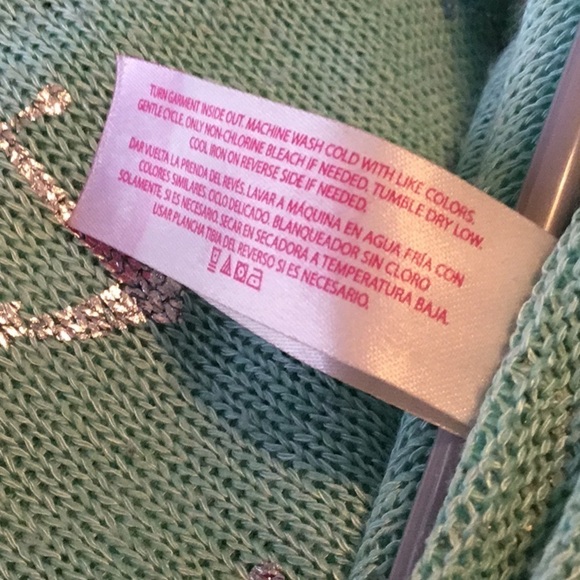 NO Boundaries long sleeve Top Juniors XXL mint green with silver anchors - Picture 6 of 8